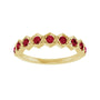 Sapphire Row Lab-Grown Gemstone Hexagon Stacking Ring - Ruby, 14K Yellow Gold (view 3)