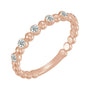 Sapphire Row Natural Gemstone Bezel Bead Stacking Ring - Diamond, 14K Rose Gold