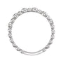 Sapphire Row Natural Gemstone Bezel Bead Stacking Ring - Blue Sapphire, Platinum (view 2)