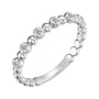 Sapphire Row Natural Gemstone Bezel Bead Stacking Ring - Diamond, 14K White Gold