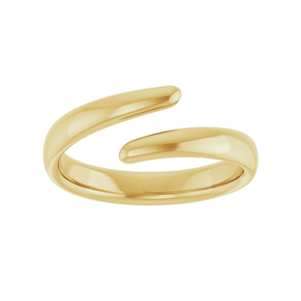 Sapphire Row Gold Open Wrap Ring - 14K Yellow Gold (view 3)