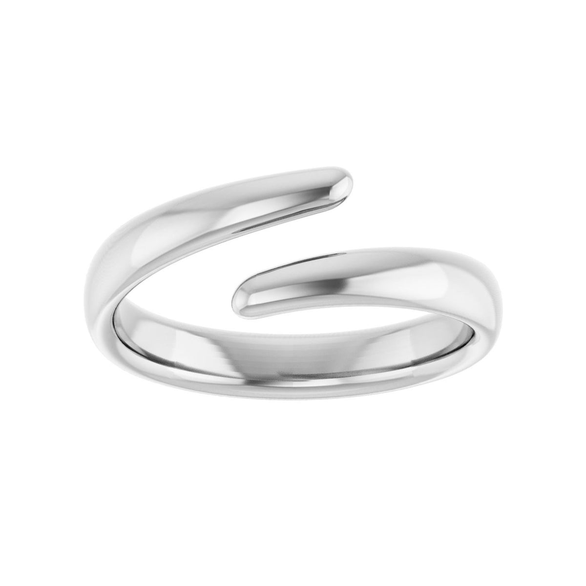 Sapphire Row Gold Open Wrap Ring - Platinum (view 3)