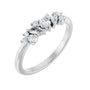 Sapphire Row Natural Diamond Mixed-Shape Cluster Ring - 14K White Gold