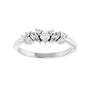 Sapphire Row Natural Diamond Mixed-Shape Cluster Ring - 14K White Gold (view 3)