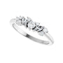 Sapphire Row Natural Diamond Mixed-Shape Cluster Ring - 14K White Gold (view 5)