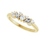 Sapphire Row Natural Diamond Mixed-Shape Cluster Ring - 14K Yellow Gold (view 5)