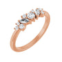 Sapphire Row Natural Diamond Mixed-Shape Cluster Ring - 14K Rose Gold