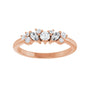 Sapphire Row Natural Diamond Mixed-Shape Cluster Ring - 14K Rose Gold (view 3)