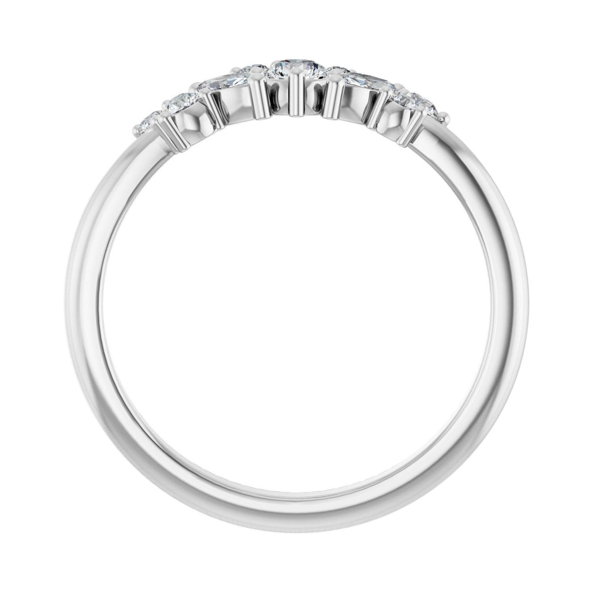 Sapphire Row Natural Diamond Mixed-Shape Cluster Ring - Platinum (view 2)
