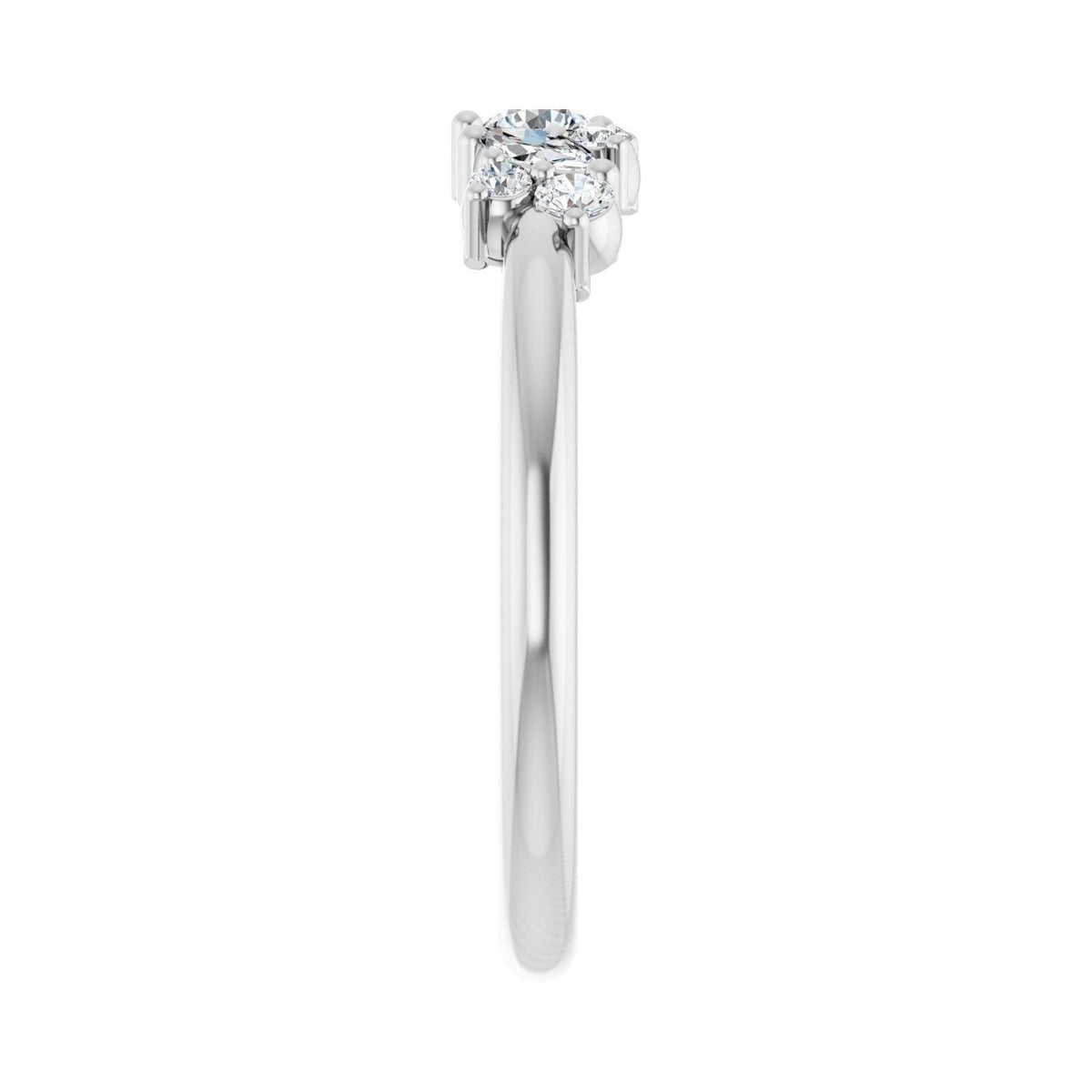 Sapphire Row Natural Diamond Mixed-Shape Cluster Ring - Platinum (view 4)