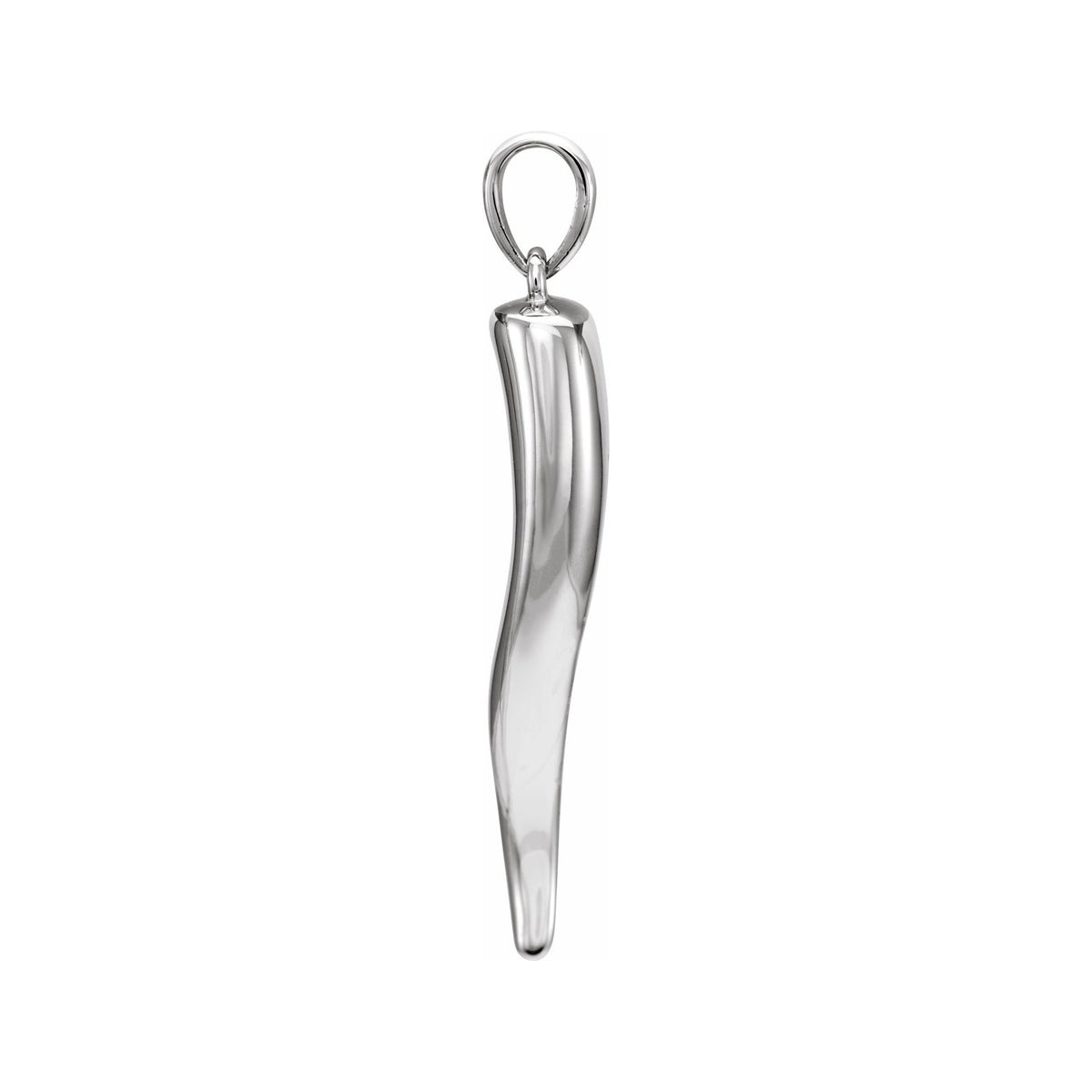 Sapphire Row Gold Italian Horn Pendant - Platinum (view 2)