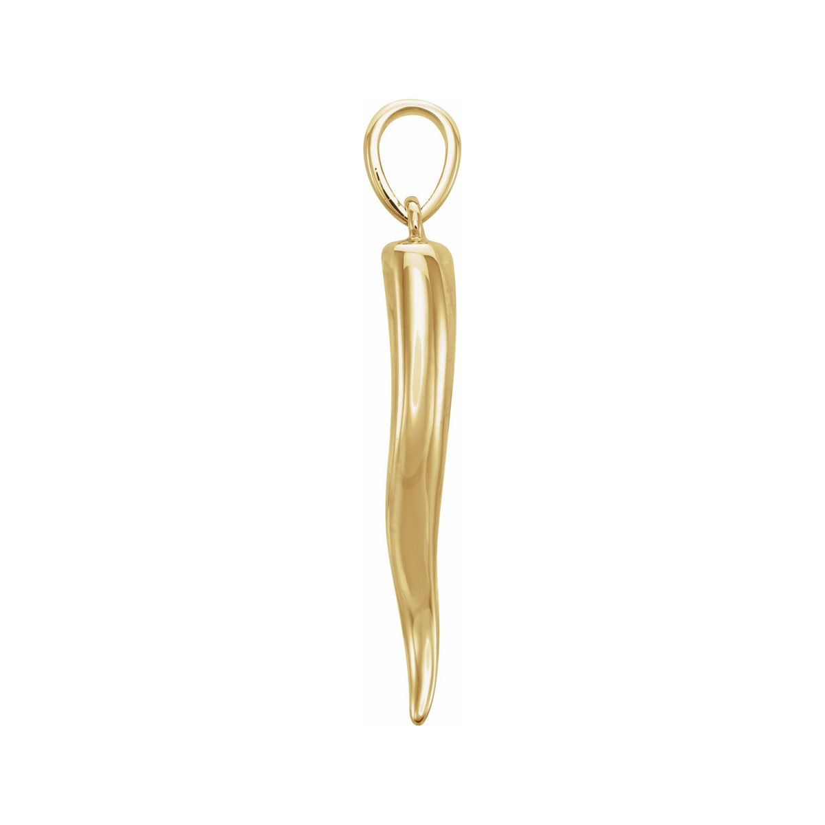 Sapphire Row Gold Italian Horn Pendant - 18K Yellow Gold (view 2)
