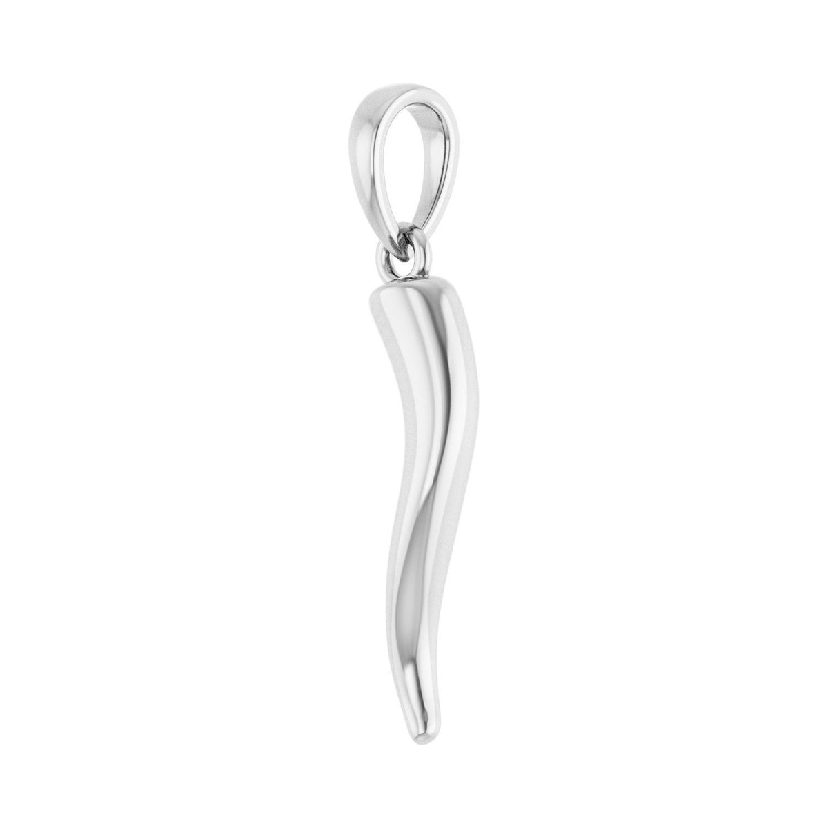 Sapphire Row Gold Italian Horn Pendant - Platinum, 23.9 × 4.5 mm (view 2)