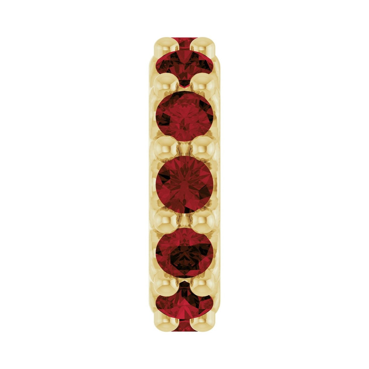 Sapphire Row Natural Gemstone Spacer Charm - Mozambique Garnet, 14K Yellow Gold