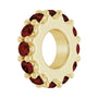 Sapphire Row Natural Gemstone Spacer Charm - Mozambique Garnet, 14K Yellow Gold (view 2)