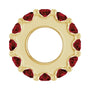 Sapphire Row Natural Gemstone Spacer Charm - Mozambique Garnet, 14K Yellow Gold (view 3)