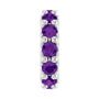 Sapphire Row Natural Gemstone Spacer Charm - Amethyst, Platinum