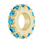 Sapphire Row Natural Gemstone Spacer Charm - Aquamarine, 14K Yellow Gold (view 2)