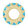 Sapphire Row Natural Gemstone Spacer Charm - Aquamarine, 14K Yellow Gold (view 3)