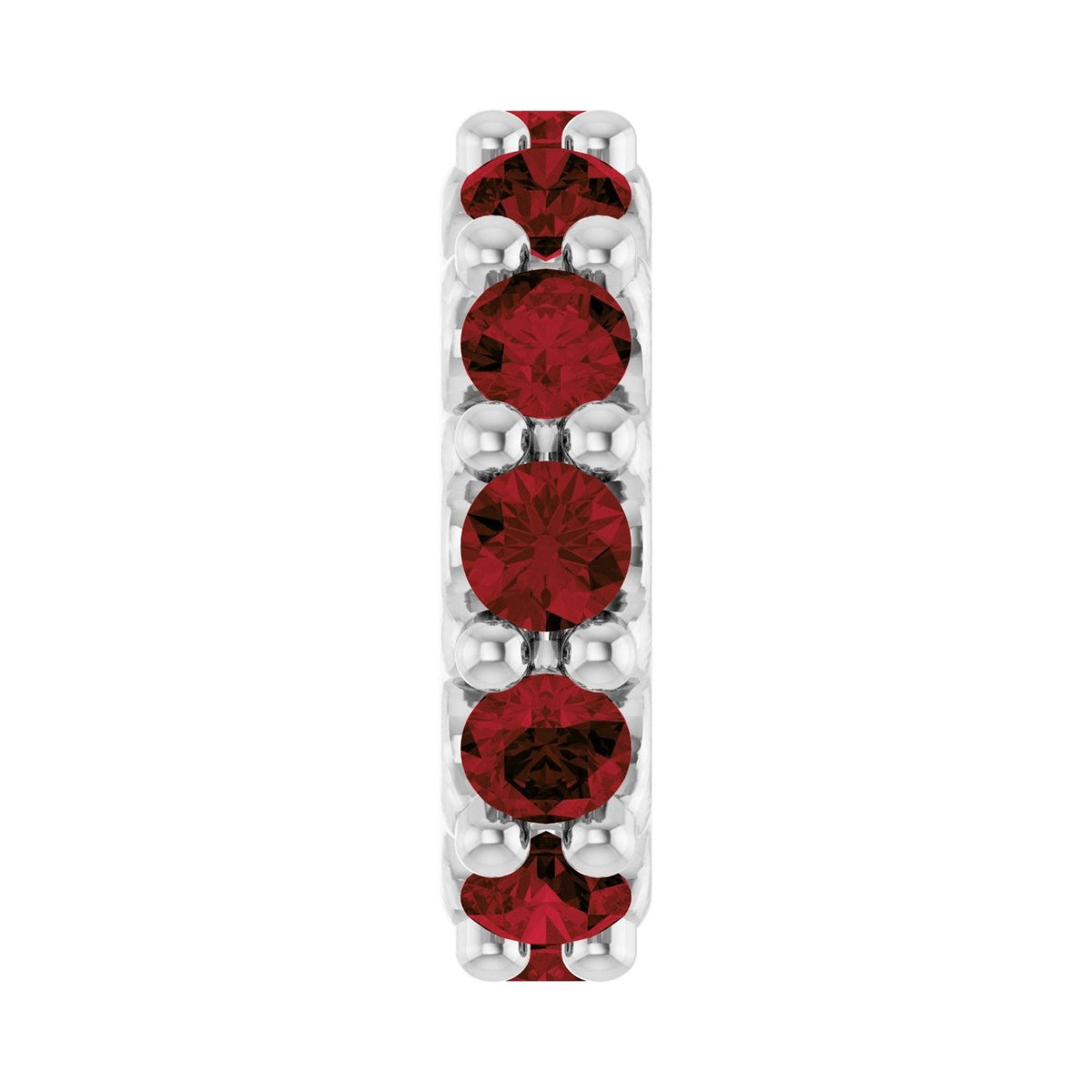 Sapphire Row Natural Gemstone Spacer Charm - Mozambique Garnet, Platinum