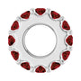 Sapphire Row Natural Gemstone Spacer Charm - Mozambique Garnet, Platinum (view 3)