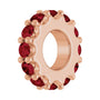 Sapphire Row Natural Gemstone Spacer Charm - Ruby, 14K Rose Gold (view 2)