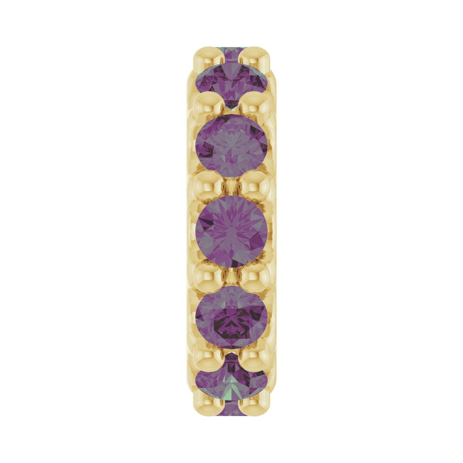 Sapphire Row Natural Gemstone Spacer Charm - Alexandrite, 14K Yellow Gold