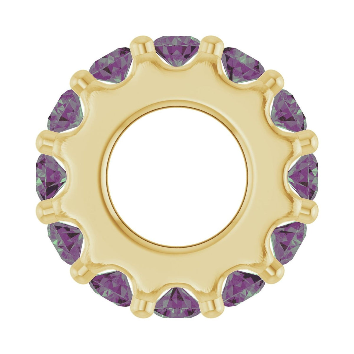 Sapphire Row Natural Gemstone Spacer Charm - Alexandrite, 14K Yellow Gold (view 3)