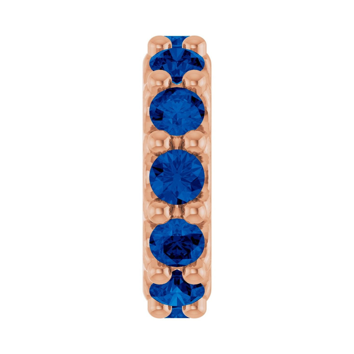 Sapphire Row Natural Gemstone Spacer Charm - Blue Sapphire, 14K Rose Gold