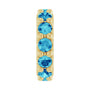Sapphire Row Natural Gemstone Spacer Charm - Blue Zircon, 14K Yellow Gold
