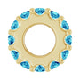 Sapphire Row Natural Gemstone Spacer Charm - Blue Zircon, 14K Yellow Gold (view 3)