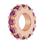Sapphire Row Natural Gemstone Spacer Charm - Pink Tourmaline, 14K Rose Gold (view 2)