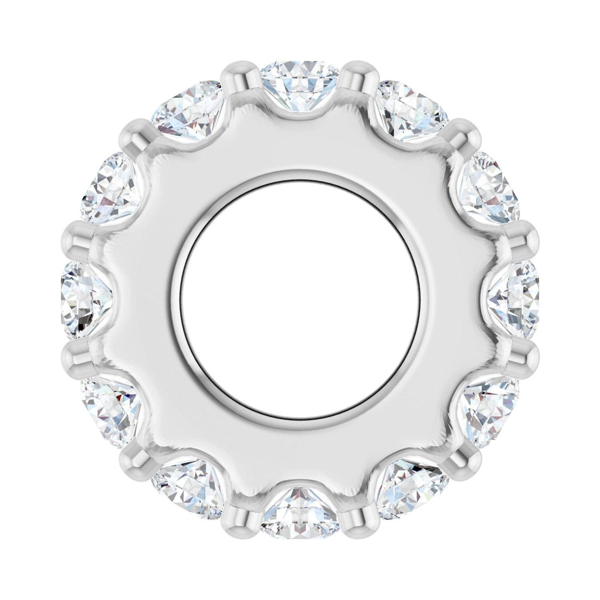 Sapphire Row Natural Gemstone Spacer Charm - White Sapphire, 14K White Gold (view 3)