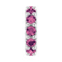 Sapphire Row Natural Gemstone Spacer Charm - Pink Tourmaline, 14K White Gold
