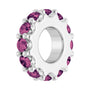 Sapphire Row Natural Gemstone Spacer Charm - Pink Tourmaline, 14K White Gold (view 2)