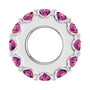 Sapphire Row Natural Gemstone Spacer Charm - Pink Tourmaline, 14K White Gold (view 3)