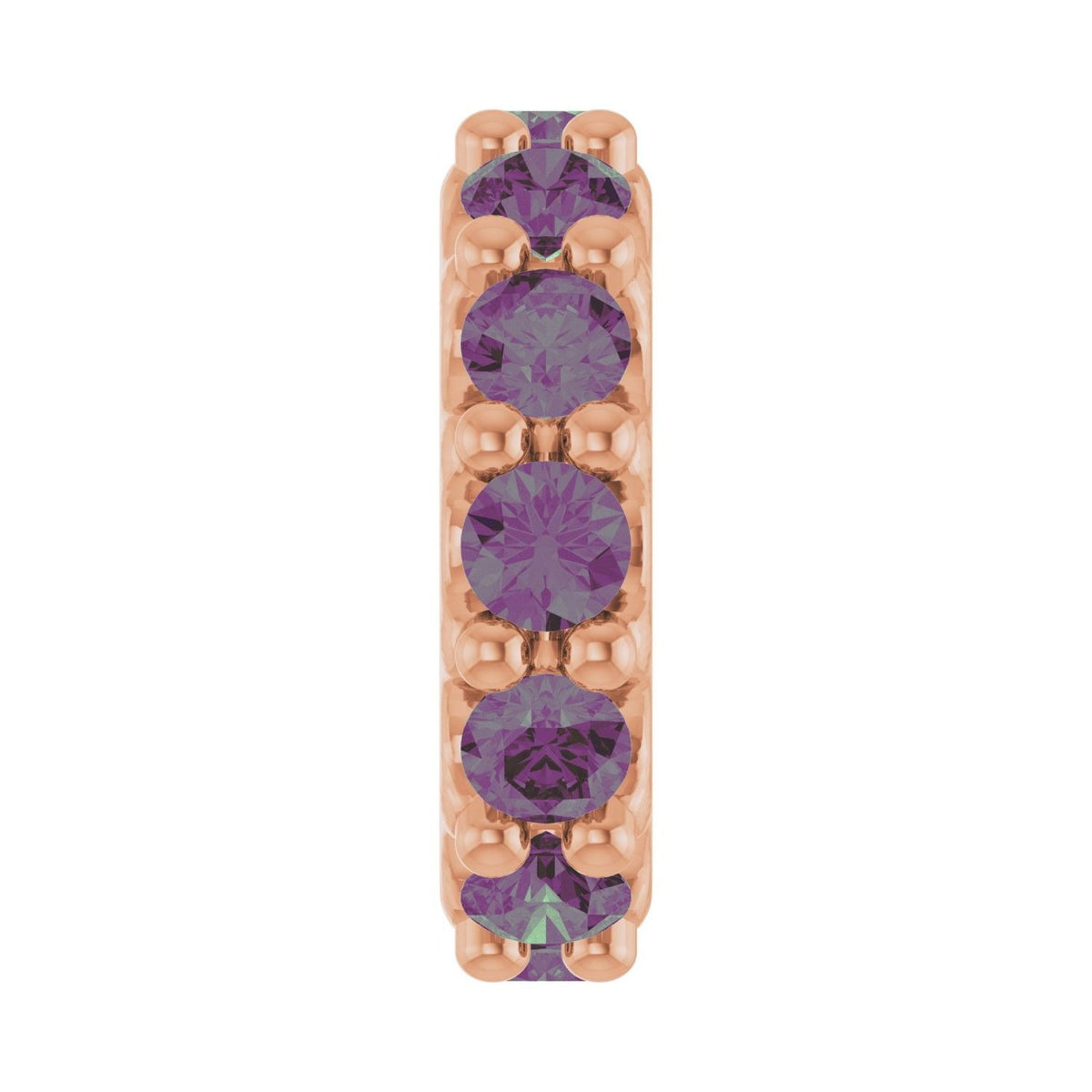 Sapphire Row Natural Gemstone Spacer Charm - Alexandrite, 14K Rose Gold