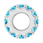 Sapphire Row Natural Gemstone Spacer Charm - Aquamarine, 14K White Gold (view 3)