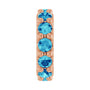 Sapphire Row Natural Gemstone Spacer Charm - Blue Zircon, 14K Rose Gold