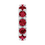 Sapphire Row Natural Gemstone Spacer Charm - Ruby, 14K White Gold