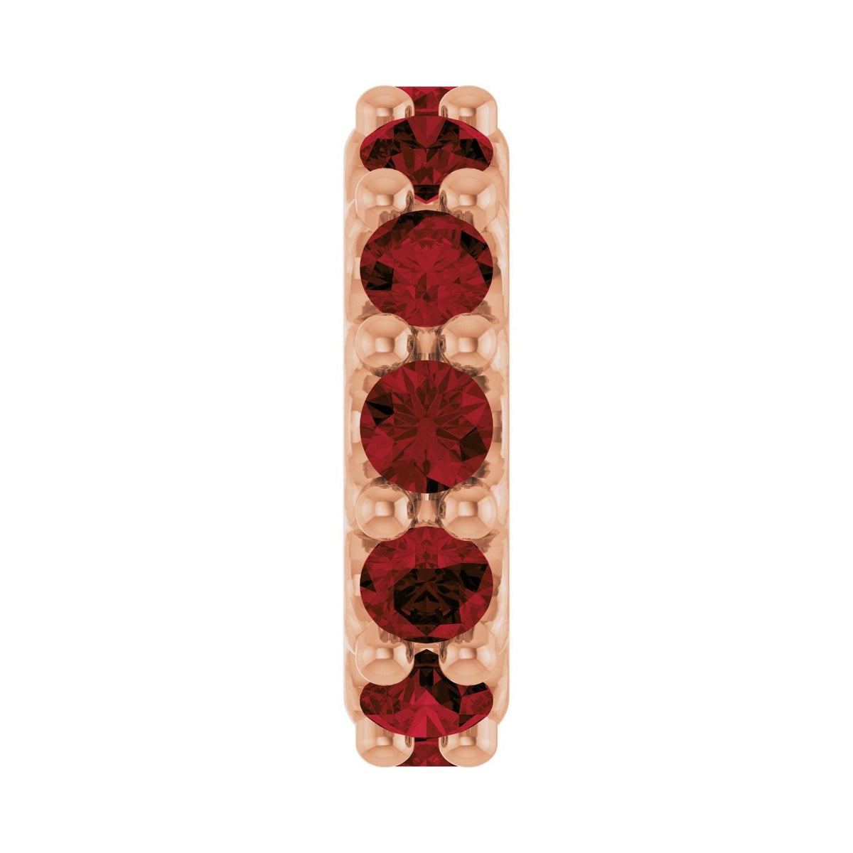 Sapphire Row Natural Gemstone Spacer Charm - Mozambique Garnet, 14K Rose Gold