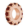Sapphire Row Natural Gemstone Spacer Charm - Mozambique Garnet, 14K Rose Gold (view 2)