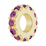 Sapphire Row Natural Gemstone Spacer Charm - Pink Tourmaline, 14K Yellow Gold (view 2)