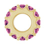 Sapphire Row Natural Gemstone Spacer Charm - Pink Tourmaline, 14K Yellow Gold (view 3)
