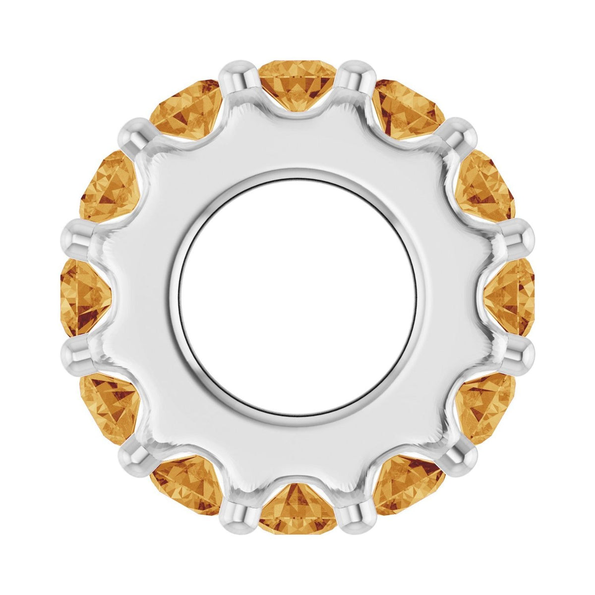 Sapphire Row Natural Gemstone Spacer Charm - Citrine, Platinum (view 3)