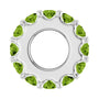 Sapphire Row Natural Gemstone Spacer Charm - Peridot, Platinum (view 3)