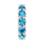 Sapphire Row Natural Gemstone Spacer Charm - Blue Zircon, Platinum