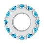Sapphire Row Natural Gemstone Spacer Charm - Blue Zircon, Platinum (view 3)