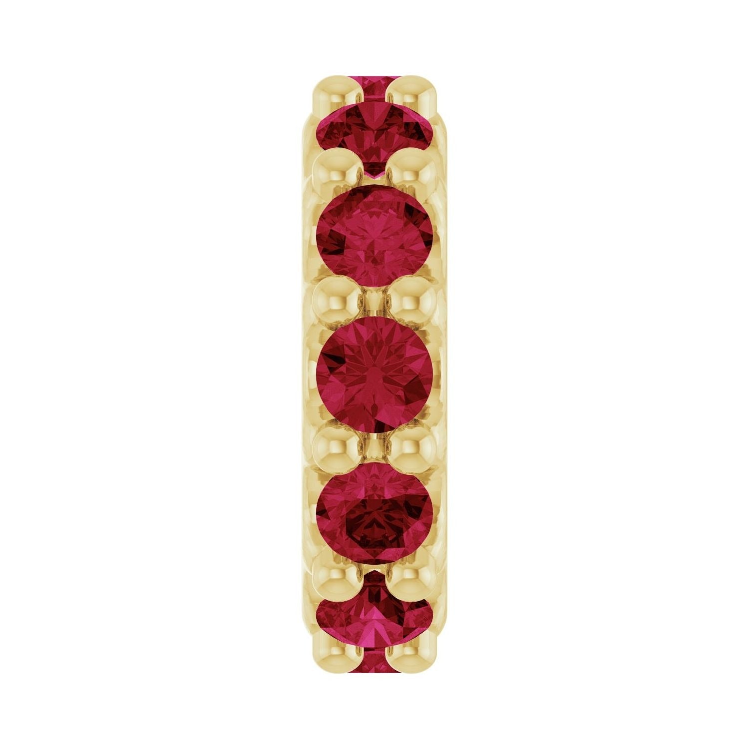 Sapphire Row Natural Gemstone Spacer Charm - Ruby, 14K Yellow Gold