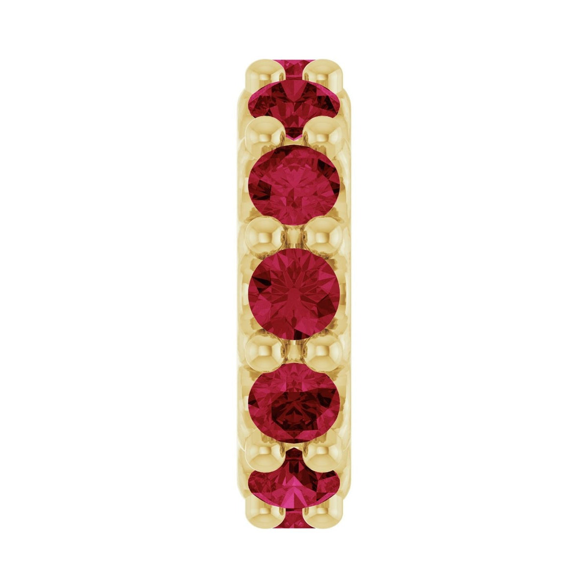 Sapphire Row Natural Gemstone Spacer Charm - Ruby, 14K Yellow Gold